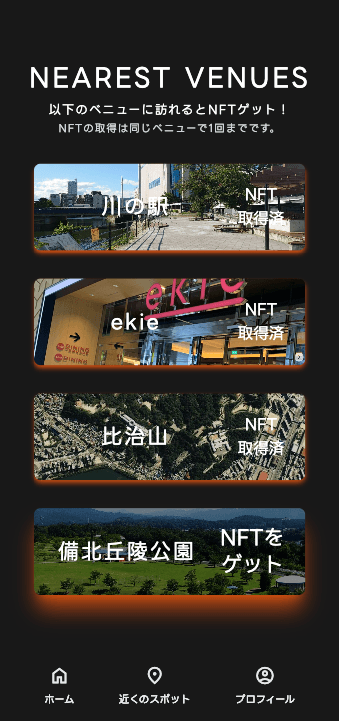 Nearest venue list Nearest venue list