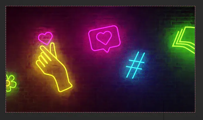Setted up neon signs (draft rendering image) Setted up neon signs (draft rendering image)